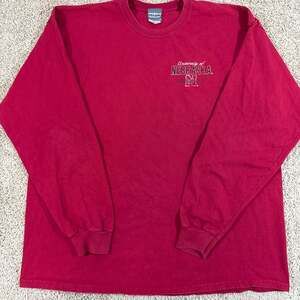 Y2K Camp David Nebraska Cornhuskers Long Sleeve Shirt Mens 2XL Red NCAA EUC